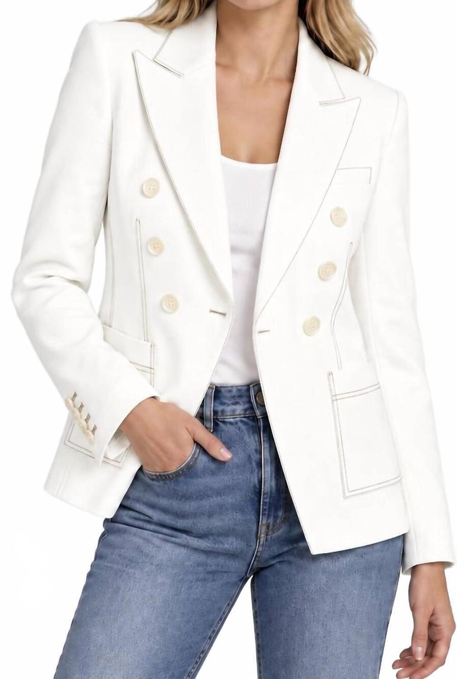 NEW VERONICA BEARD cosmo dickey jacket in off white